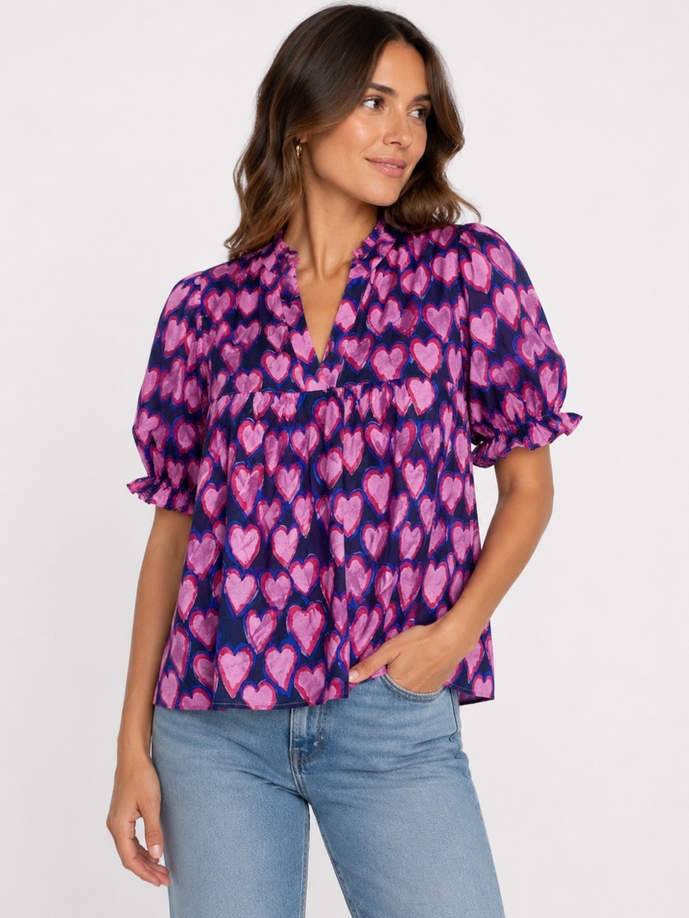 THML Heart Patterned Top Size XS